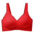 thumbnail image 4 of Yammkia Sports Bra with Padding Womens' Sports Bra Longline Wirefree Padded with Medium Support (Red,L), 4 of 5