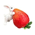 thumbnail image 5 of koolsoo Strawberry Bunny Sculpture Garden Statue Housewarmings Gift Novelty Resin Animal Figurine Backyard Decoration for Yard Office white, 5 of 8