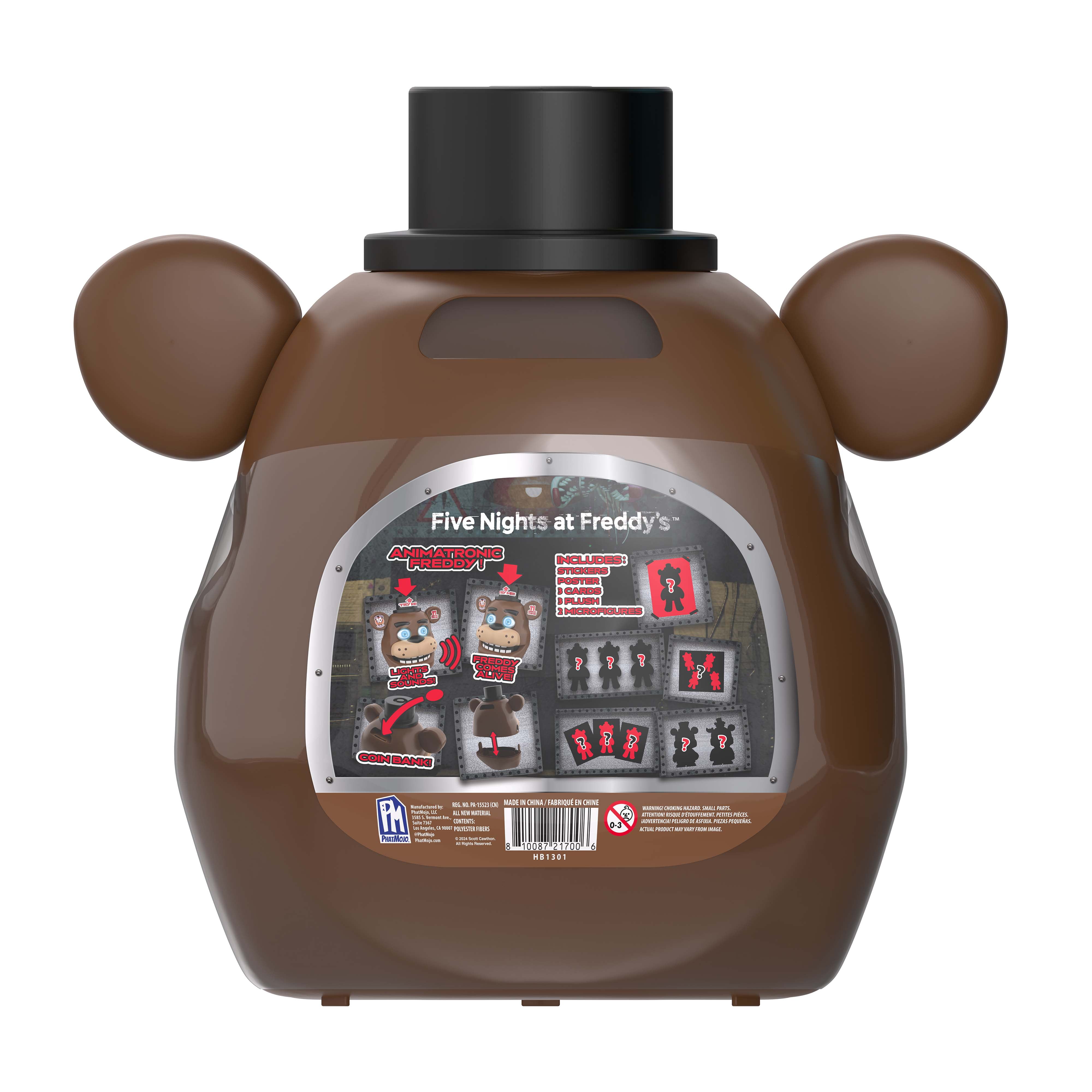 FIVE NIGHTS AT FREDDY'S - Freddy Fazbear Animatronic Bundle (11 Items, Blinking Eyes w/ Lights & Sounds)