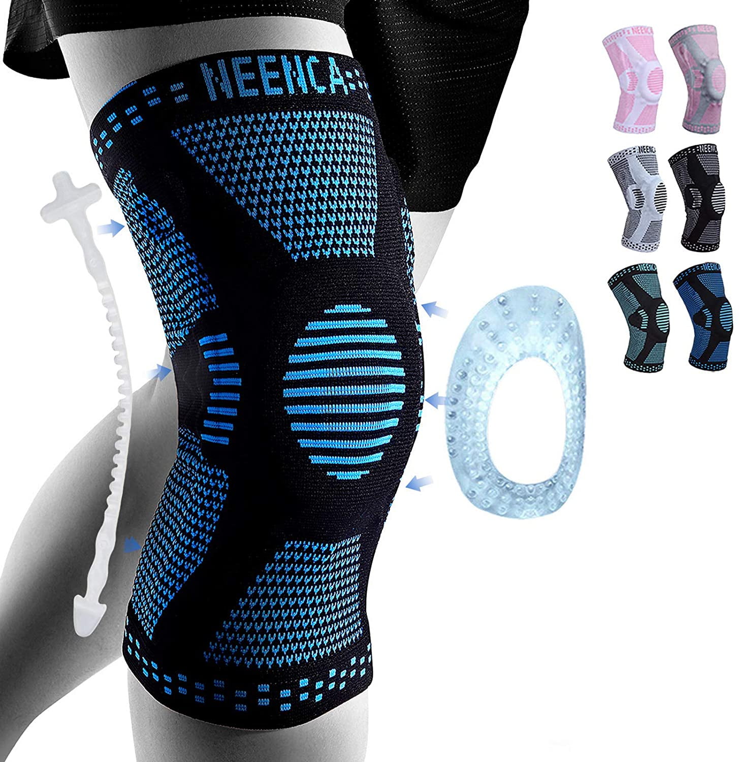 US Knee Sleeve Brace Support Compression Patella Stabilizer Sport Gym Joint Pain 