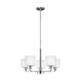 thumbnail image 1 of Sea Gull Lighting 3128805EN3-962 Canfield - 100W Five Light Chandelier Brushed Nickel LED Brushed Nickel Finish with Etched/White Glass, 1 of 3