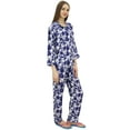 thumbnail image 1 of Bimba Women's White Button-Down Shirt With Elastic Waist Pajama Pants 2 Pcs-4, 1 of 5