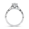 thumbnail image 3 of AFFY Solitaire Wedding Engagement Ring for Women, Center 8x6mm Pear Cut Lab Created Moissanite Beaded Stackable Band Promise Rings in 14K Solid White Gold Jewelry Gift for Her, Ring 7, 3 of 5