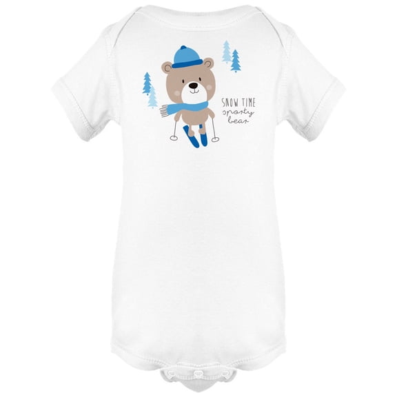 Snow Time Sporty Bear Bodysuit Infant -Image by Shutterstock, Newborn