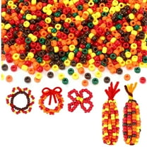 1200Pcs Plastic Pony Beads,0.24In Fall Beads for Jewelry Making,Autumn Pony Beads for Craft,Autumn,Thanksgiving,Jewelry Supplies