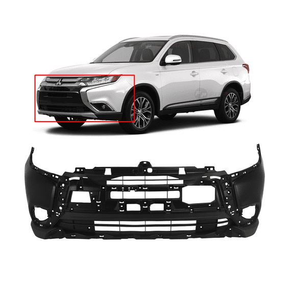 DCP Front Bumper Cover For 2016-2018 Mitsubishi Outlander Primed MI1000341