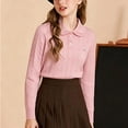 thumbnail image 4 of Mifsaly Girls Pullover Sweater Peter Pan Collar Long Sleeve Cable Knit Sweaters Cozy Preppy Knitwear Fall Winter School Uniforms, 4 of 9