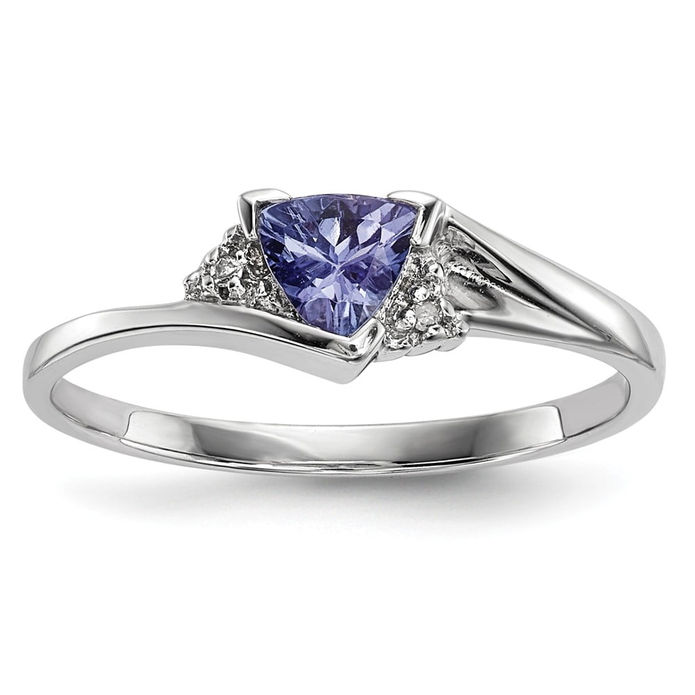 14k White Gold Diamond and Tanzanite Ring Size 7 by Diamond2Deal