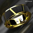 thumbnail image 4 of Tungsten Rings for Men Wedding Bands for Him Womens Wedding Bands for Her 8mm Luxury Black Brushed Gold, 4 of 7