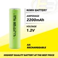 thumbnail image 6 of 2x Exell 1.2V AA 2200mAh Rechargeable NIMH Flat Top Batteries, 6 of 7
