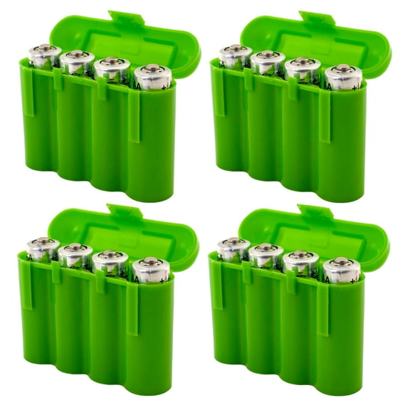 AA AAA CR123A Green Battery Holder Storage Case 4 Cases