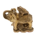 thumbnail image 2 of Figuras de elefante rana de tres patas de latón Feng Shui para el dinero METRO, 2 of 9