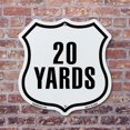 thumbnail image 4 of 20 Yards Golf Course Running Race 5k Marathon Distance Marker 6 inch X 6 inch Shield Shaped Commercial Grade Plastic Sign Weather Resistant Made in the USA, 4 of 6