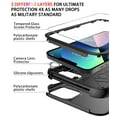 thumbnail image 6 of Diverbox for iPhone 13 Case [Shockproof] [Dropproof] [Tempered Glass Screen Protector + Camera Lens Protector],Heavy Duty Protection Phone Case Cover for Apple iPhone 13 (Black), 6 of 7