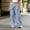 Sky Blue, variant on Women's High Waist Wrap Overlap Wide Leg Pants Asymmetric Button Front Relaxed Fit Pants for Women Sky Blue M