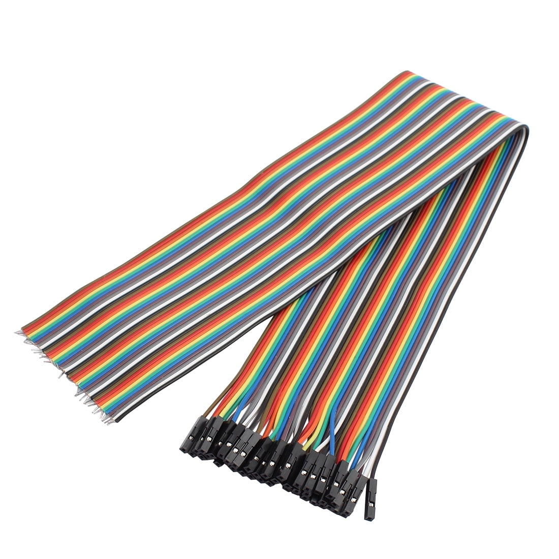 Single/Double Row DuPont 2.54mm Rainbow Cable Ribbon Jumper Wire Male-Male 2-20P 
