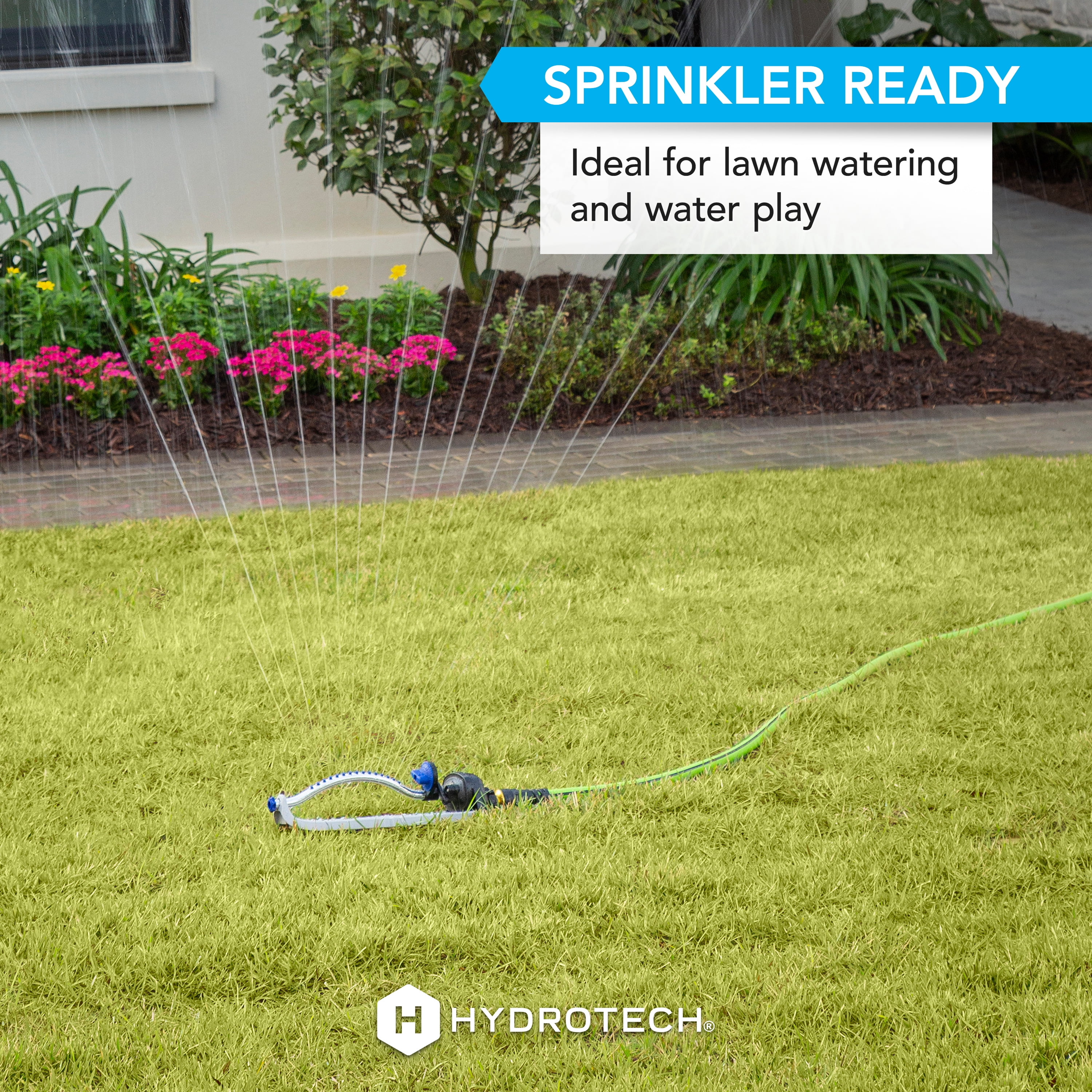 HydroTech Super-Lite 50 ft Garden Hose Hybrid Polymer Rubber 5/8"  – Ultra Lightweight Kink-Resistant Water Hose, Drinking Water Safe, Durable Polymer Construction with Force Control Technology