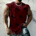 thumbnail image 2 of KIHOUT Débardeurs Athlétiques pour Hommes Col Rond Sport Entraînement Physique Mode Imprimé Graphique Sans Manches T-Shirt Muscle, 2 of 6