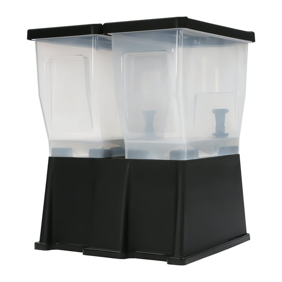 Dwellnix Large Beverage Dispenser, 5.81 Gallon Drink Dispenser with Dual Faucets, Lid, and Drip Tray for Party and Event Use