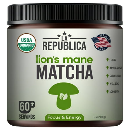La Republica Organic Lion's Mane Mushroom Matcha Powder, 60 Servings