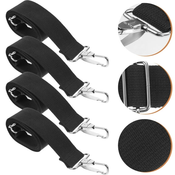 ETEREAUTY 4Pcs Black Snare Drum Strap Belt Replacement Soft Stay in Place Design