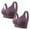Purple, variant on Gufahion 2 Pack Front Closure Bras for Women Plus Size Wireless Push Up Bras Everyday Bras Senior Wirefree Snap Closing Bra S-5XL