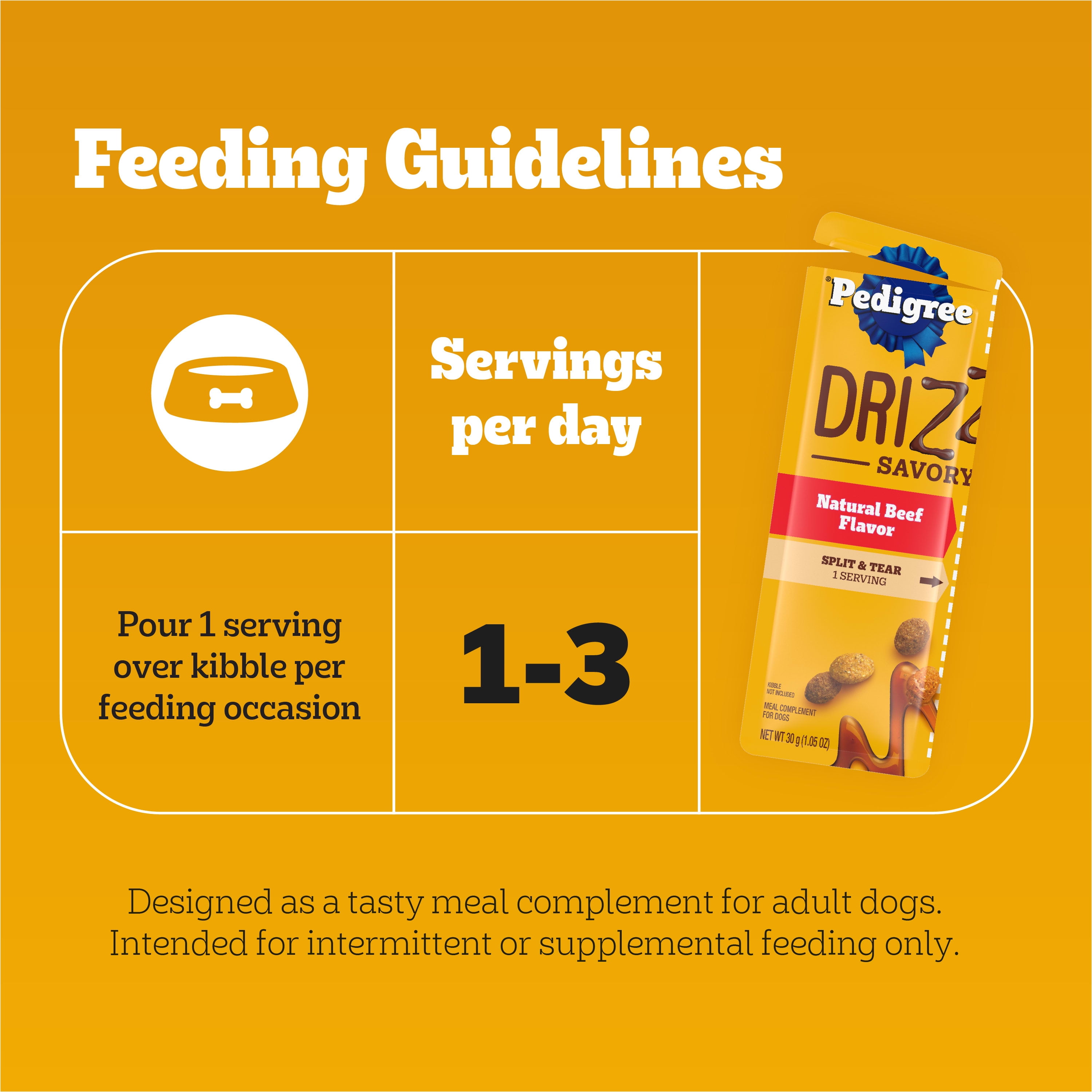 Pedigree Drizzlers Savory Sauce Multipack, 60g Twin Pouch, Pack of 2 (64 Pouches, 128 Servings)