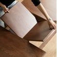 thumbnail image 6 of Walnut color solid oak round corner diagonal leg telescopic table 1.2-1.6m, for 6-8 people to meet Dining table wood (Walnut color), 6 of 9