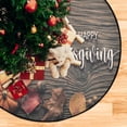 thumbnail image 4 of Pumpkin Harvest Fall Christmas Tree Mats Waterproof Tree Skirt, Happy Thanksgiving Xmas Tree Stand Tray Mat Floor Protector Pad for Holiday Party Decoration, 28.3", 4 of 6