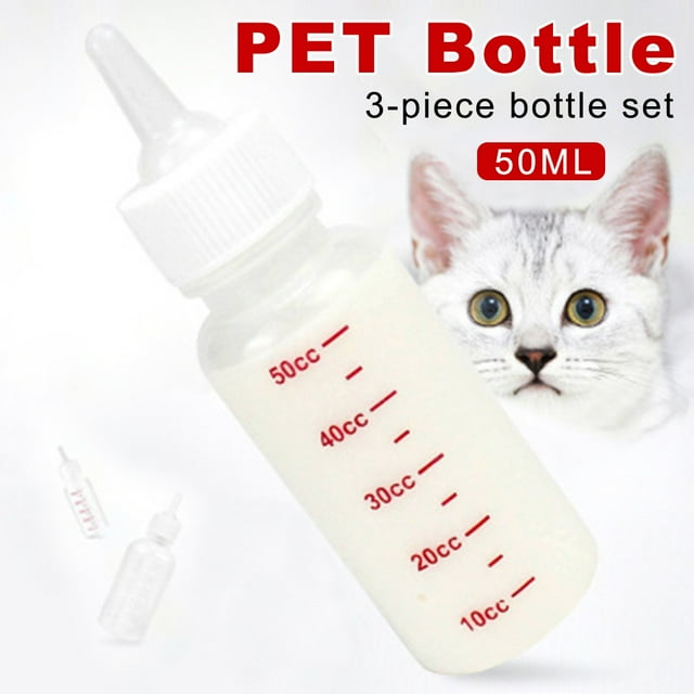 TIMIFIS Formule pour Chaton Chiots et Chatons Biberon pour Animaux Brosse à Lait Ensemble Hartley 50 ml Ensemble 3 Pcs Lait pour Chaton - Été