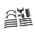 thumbnail image 3 of Almencla 1/16 RC Upgrades Kit Front and Rear Shock Metal Chassis Link Rods Steering Servo Mount for Model Truck DIY Modified black, 3 of 7