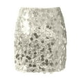 thumbnail image 6 of Ediodpoh Carnival Sequin Skirt for Women Stage Performance Glitter Mini Skirt for Party Nightclub Show Mini Skirts for Women Silver S, 6 of 7