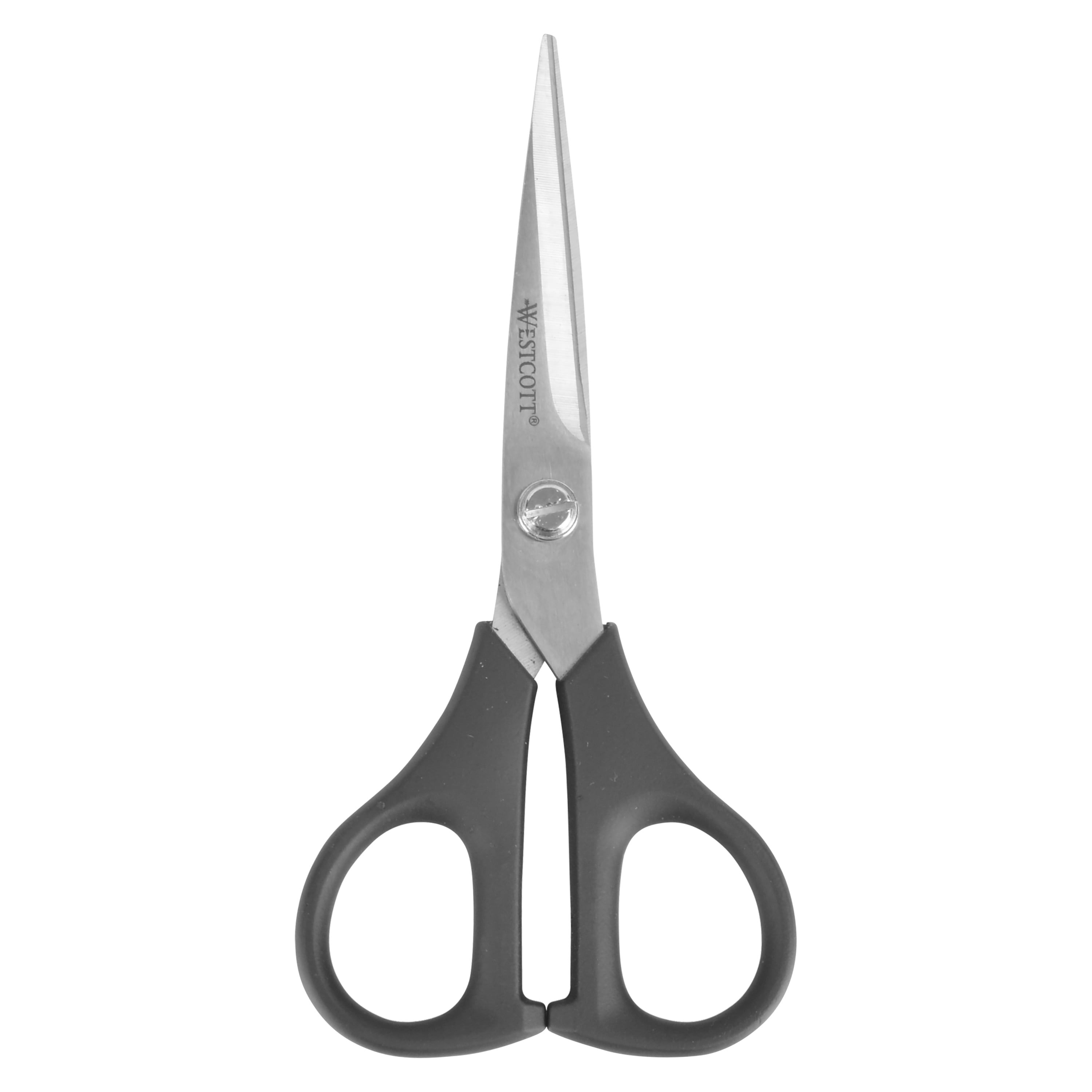 Westcott All Purpose Plus+ Scissors, 5", Stainless Steel, Straight, Black, for Home, 1-Count