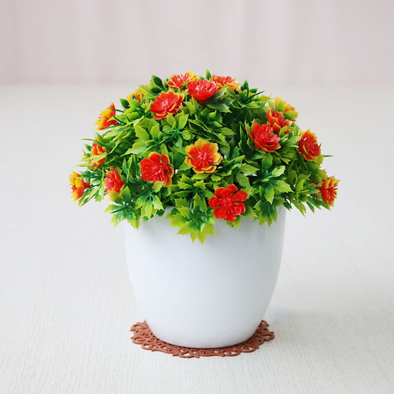 1pc Artificial Flowers Plant In Pot Outdoor Home Room Office Decoration Gift New