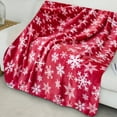 thumbnail image 3 of Washranp Plush Christmas Blanket Snowflake Print Thicken Keep Warm Elk Print Sofa Bed Blanket for Home, 3 of 5