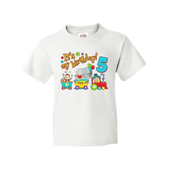 Inktastic Its My Birthday- Circus Train 5th Birthday Youth T-Shirt