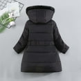 thumbnail image 4 of Auroural winter jackets for girls Girls' Medium To Long Winter Thick Jacket With Hood Warm Jacket Fashionable Jacket,3-10Years Black 6 Years, 4 of 9