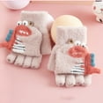 thumbnail image 3 of Under $10 Gloves for Cold Weather Hwkond Children's Winter Flip Gloves Dinosaur Cute Children Knitted Half Finger Gloves, 3 of 3