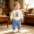 thumbnail image 7 of UAYOTSE Baby Boys 2 Piece Outfit Cowboy Embroidery Sweatshirt Jogger Pants Toddler Fall Set Size 6-12 Months, 7 of 7
