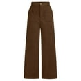 thumbnail image 3 of MEZZALL Kids Girl's Solid Color Corduroy Wide Leg Pants Button Front Zipper Straight Pants With Pockets For Teen Youth Trendy Toddler Trousers Athletic Simple Slacks, 3 of 7