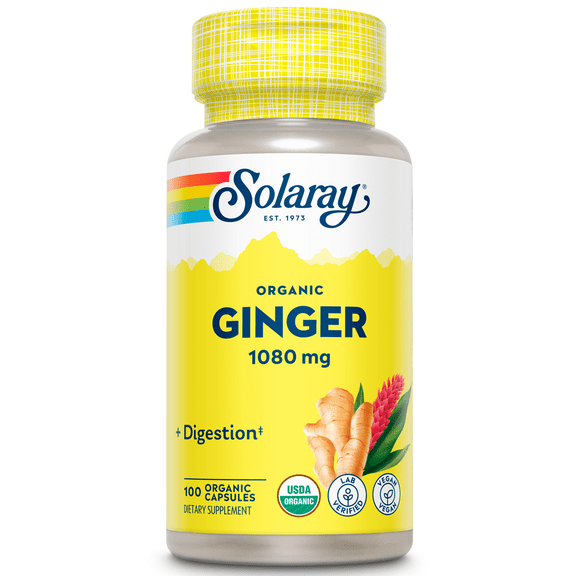 Solaray Ginger Root 540mg | Healthy Cardiovascular, Digestive, Joint & Menstrual Cycle Support | Vegan & Non-GMO | 100 VegCaps