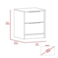 thumbnail image 6 of Canddidliike Multifunctional Nightstand, Two Drawers Modern Bedside Tables with Metal Handle for Bedroom/Living Room, White, 6 of 7