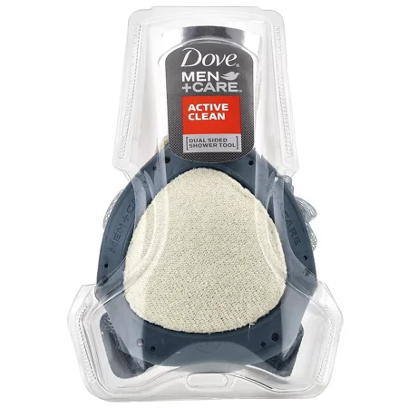 Men+Care Active Clean Dual-Sided Shower Tool 1 Count – Exfoliating & Cleansing for Smooth Skin