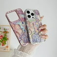 thumbnail image 5 of Case for iPhone 14 Pro Case 3D Flower Retro Floral Clear Soft TPU Stylish Cute Colorful Shockproof Women Girls Protective Case for iPhone 14 Pro,Silver, 5 of 11