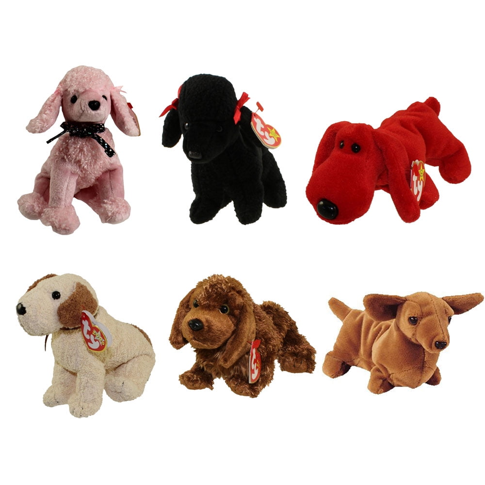 TY Beanie Babies DOGS 3 (Set of 6)(Brigitte, Gigi, Rover, Rufus