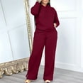 thumbnail image 2 of Cathalem Lounge Sets for Women 2 Piece Sets for Women 2024 Trendy Fall Outfits Jogger Sweat Pants Set Wide Leg Tracksuit Matching Sweatsuits (Wine,L), 2 of 6