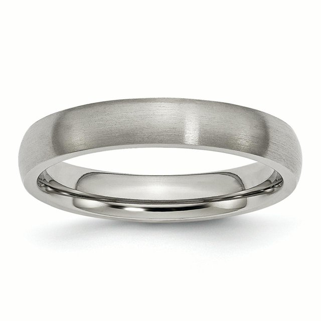 Titanium 4mm Brushed Band Ring 7.5 Size