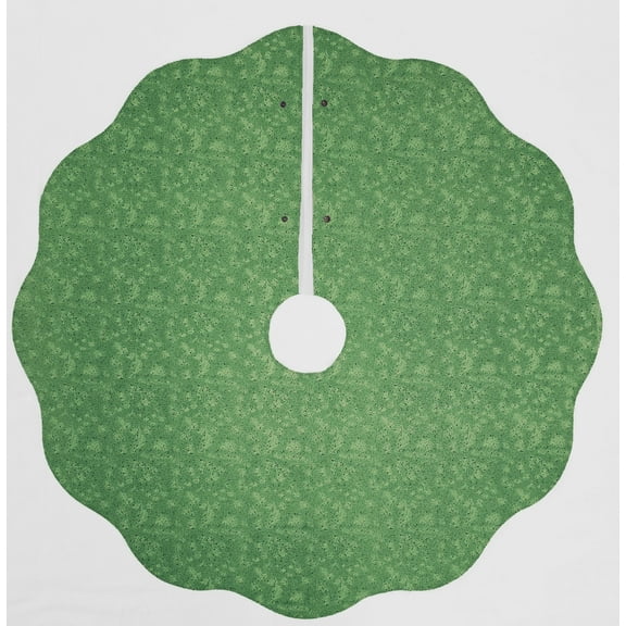Splatter Christmas Tree Skirt By Penny's Needful Things (Hunter Green) (Scalloped)