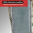 thumbnail image 4 of IBRO Motorcycle Chain Wallet for Men, 100% Natural Genuine Leather, Long Trifold RFID Blocking, Credit Card Money Organizer - Mens Trucker Biker Metal Chain Wallets Grey, 4 of 7
