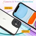 thumbnail image 4 of for iPhone 11 Case Sparkly Diamond Crystal Metal Bling Camera Lens Cover Back Clear & Matte Bumper Silicone Shockproof Protective Case + Screen Protector for Girls and Women -Black, 4 of 6